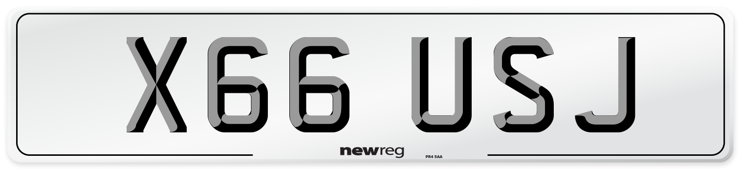 X66 USJ Number Plate from New Reg